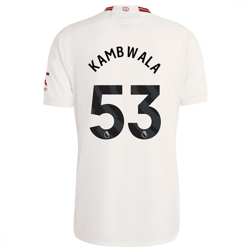 Herren Fußball Willy Kambwala #53 Weiß Ausweichtrikot Trikot 2023/24 T-Shirt Luxemburg