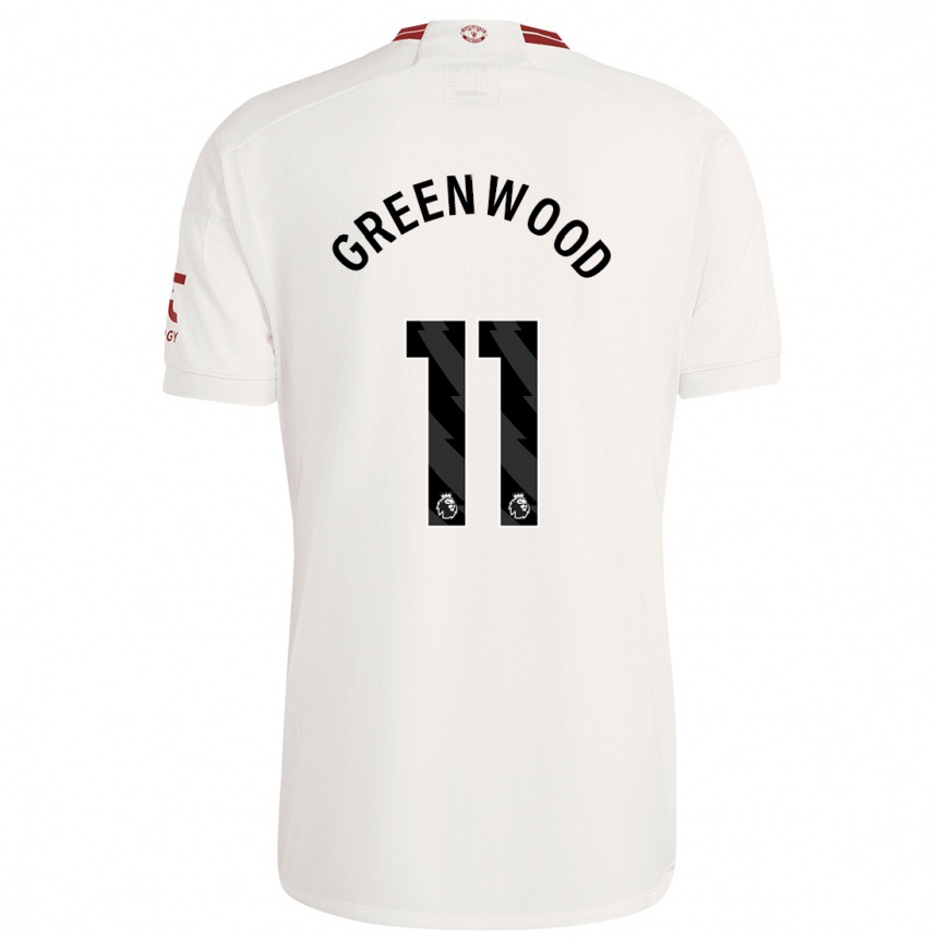 Herren Fußball Mason Greenwood #11 Weiß Ausweichtrikot Trikot 2023/24 T-Shirt Luxemburg