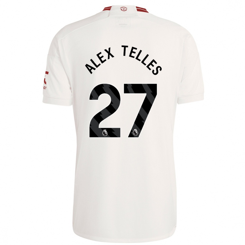 Herren Fußball Alex Nicolao Telles #27 Weiß Ausweichtrikot Trikot 2023/24 T-Shirt Luxemburg