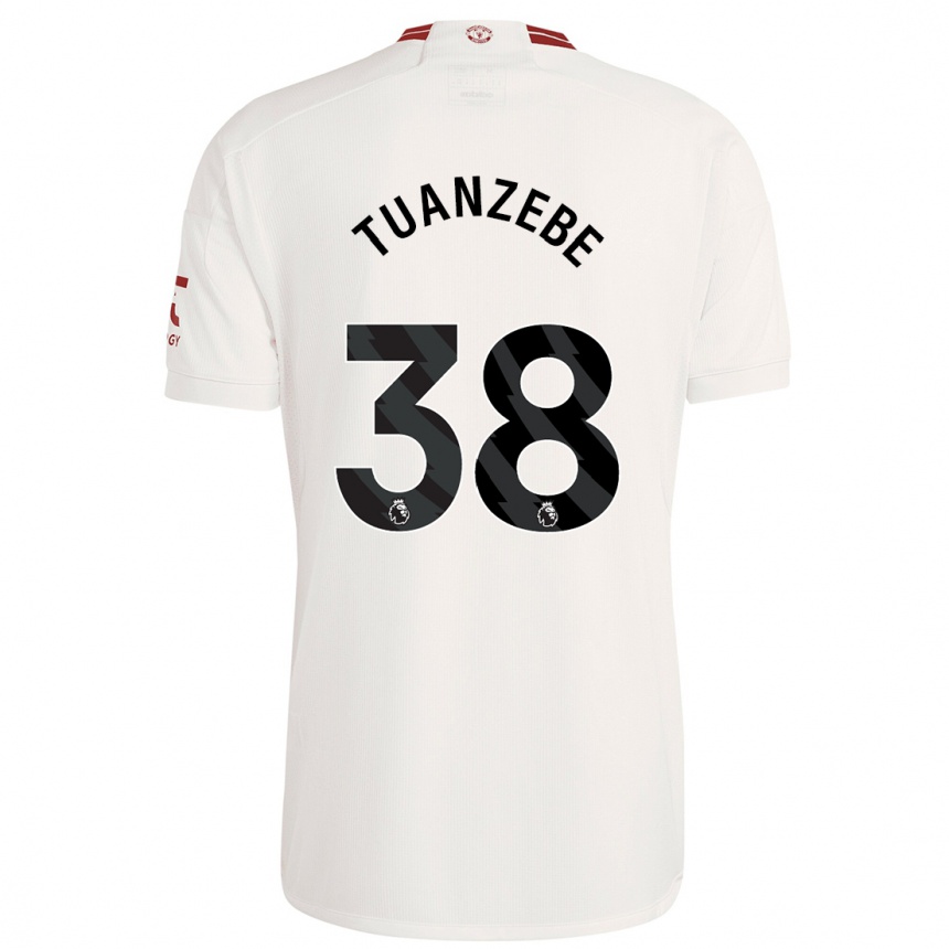 Herren Fußball Axel Tuanzebe #38 Weiß Ausweichtrikot Trikot 2023/24 T-Shirt Luxemburg