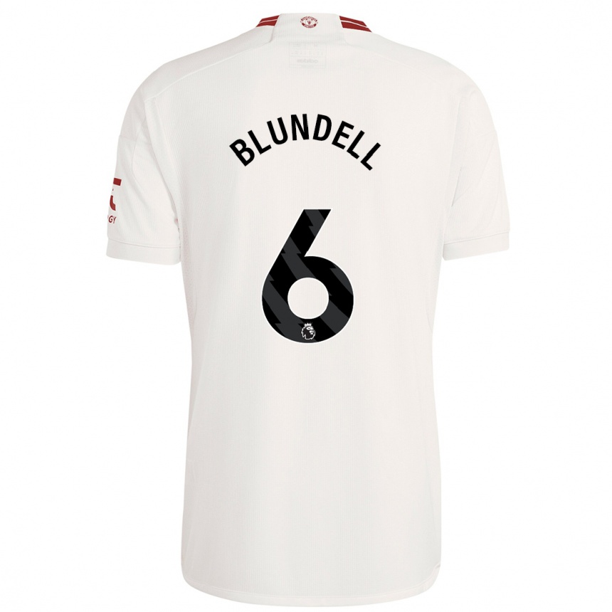 Herren Fußball Hannah Blundell #6 Weiß Ausweichtrikot Trikot 2023/24 T-Shirt Luxemburg