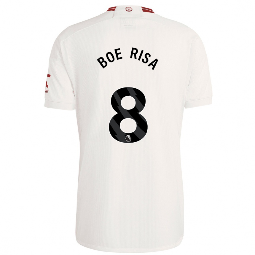Herren Fußball Vilde Boe Risa #8 Weiß Ausweichtrikot Trikot 2023/24 T-Shirt Luxemburg