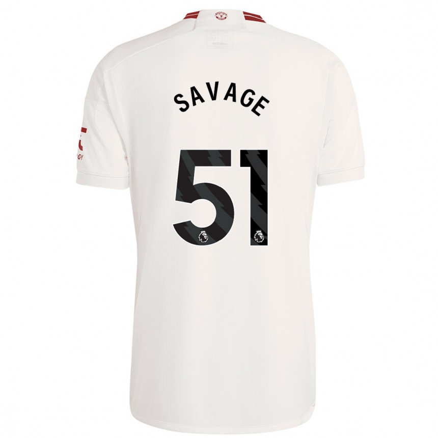 Herren Fußball Charlie Savage #51 Weiß Ausweichtrikot Trikot 2023/24 T-Shirt Luxemburg