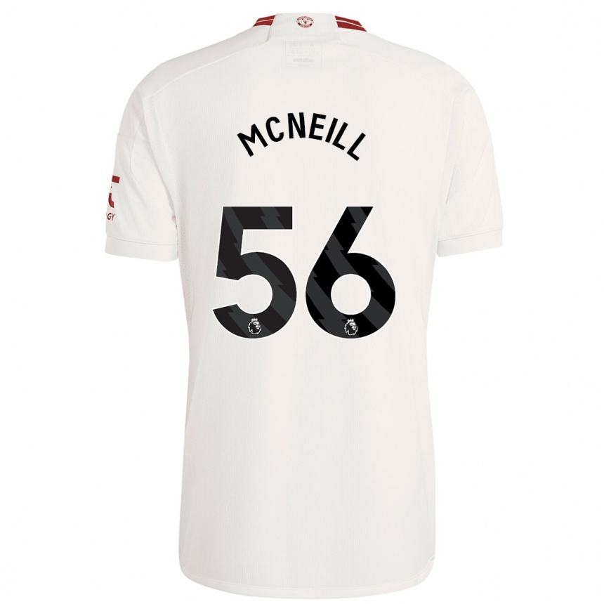 Herren Fußball Charlie Mcneill #56 Weiß Ausweichtrikot Trikot 2023/24 T-Shirt Luxemburg