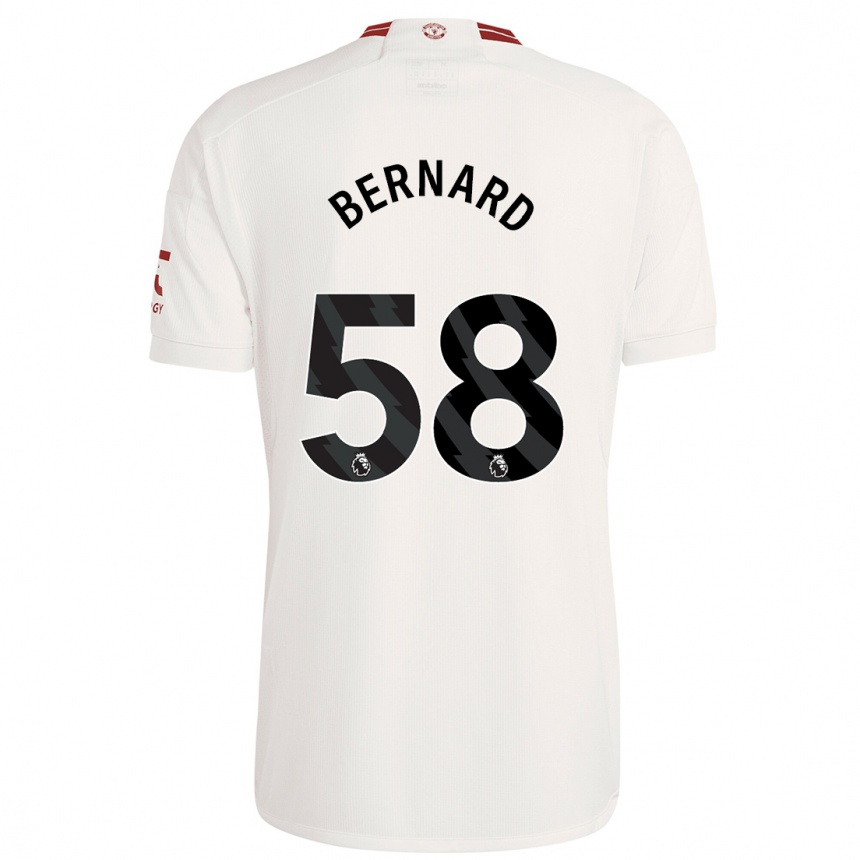 Herren Fußball Bernard #58 Weiß Ausweichtrikot Trikot 2023/24 T-Shirt Luxemburg