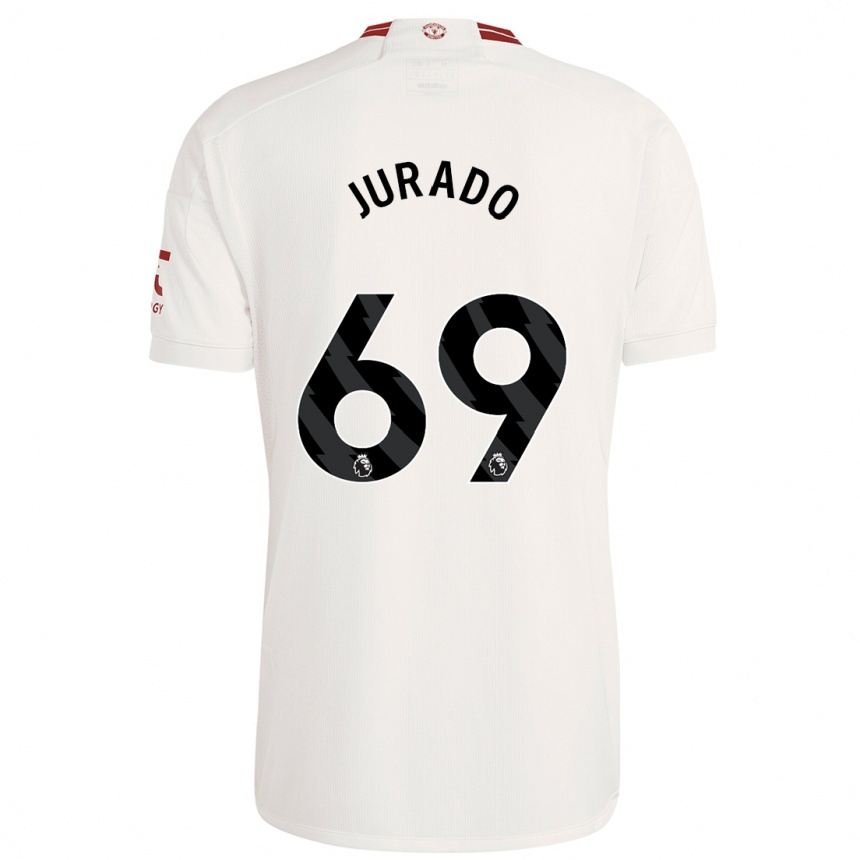 Herren Fußball Marc Jurado #69 Weiß Ausweichtrikot Trikot 2023/24 T-Shirt Luxemburg