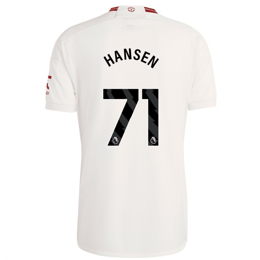 Herren Fußball Isak Hansen-Aaroen #71 Weiß Ausweichtrikot Trikot 2023/24 T-Shirt Luxemburg