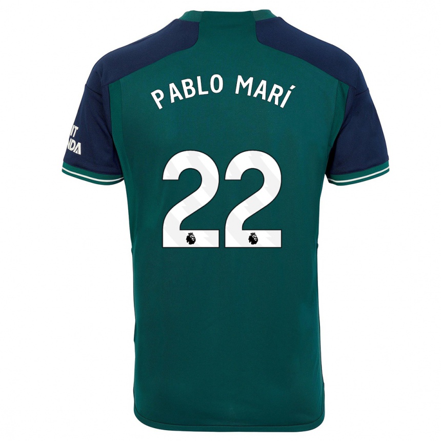 Herren Fußball Pablo Mari #22 Grün Ausweichtrikot Trikot 2023/24 T-Shirt Luxemburg