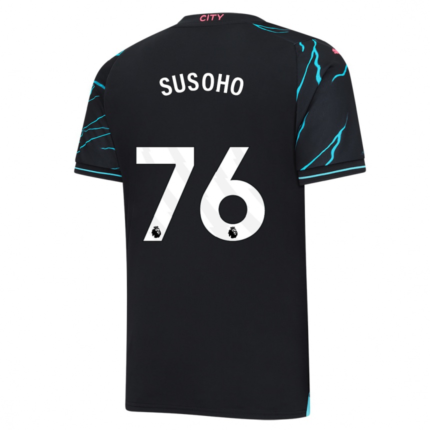 Herren Fußball Mahamadou Susoho #76 Dunkelblau Ausweichtrikot Trikot 2023/24 T-Shirt Luxemburg