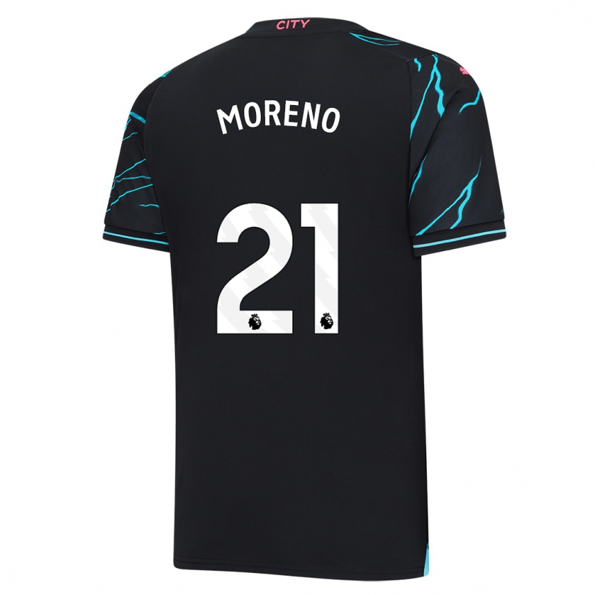 Herren Fußball Marlos Moreno #21 Dunkelblau Ausweichtrikot Trikot 2023/24 T-Shirt Luxemburg
