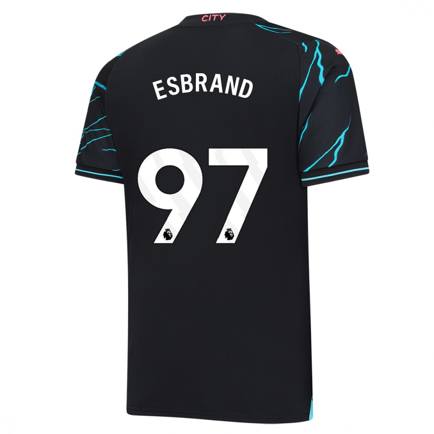 Herren Fußball Josh Wilson-Esbrand #97 Dunkelblau Ausweichtrikot Trikot 2023/24 T-Shirt Luxemburg