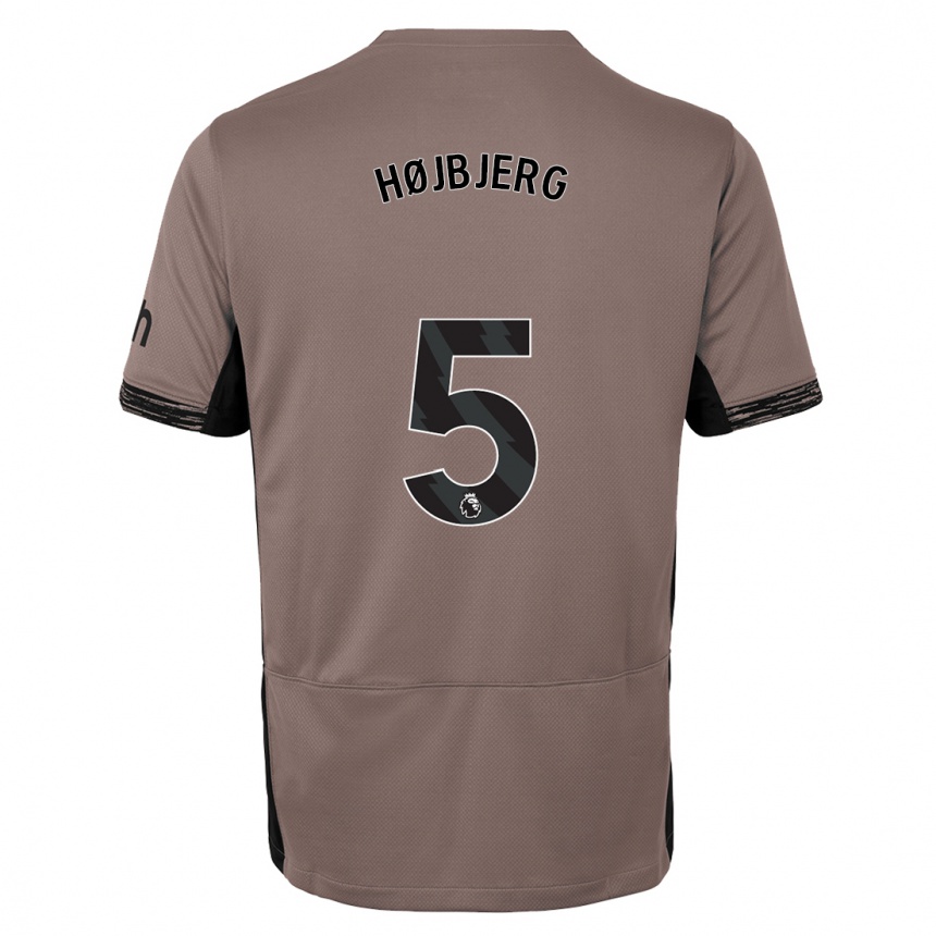 Herren Fußball Pierre Emile Hojbjerg #5 Dunkelbeige Ausweichtrikot Trikot 2023/24 T-Shirt Luxemburg