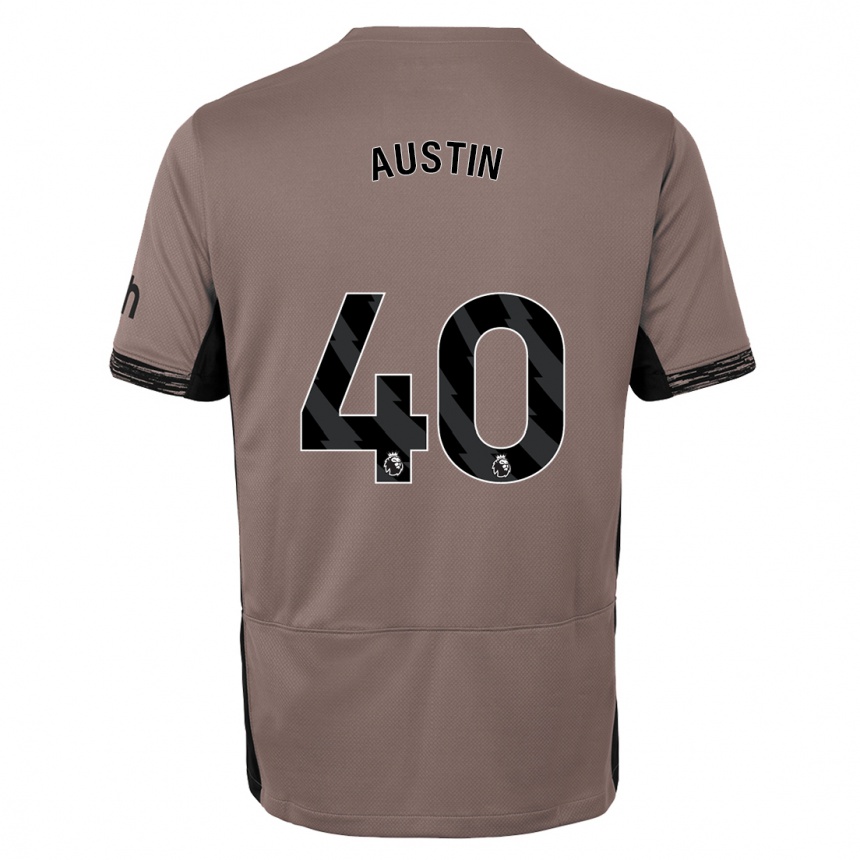 Herren Fußball Brandon Austin #40 Dunkelbeige Ausweichtrikot Trikot 2023/24 T-Shirt Luxemburg