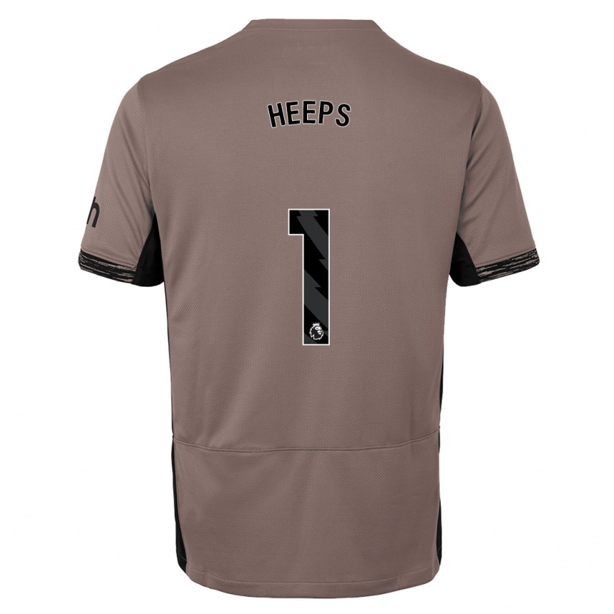 Herren Fußball Eleanor Heeps #1 Dunkelbeige Ausweichtrikot Trikot 2023/24 T-Shirt Luxemburg