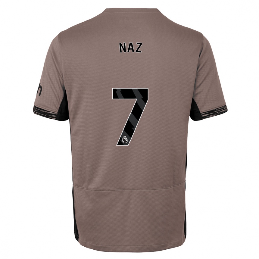 Herren Fußball Jessica Naz #7 Dunkelbeige Ausweichtrikot Trikot 2023/24 T-Shirt Luxemburg