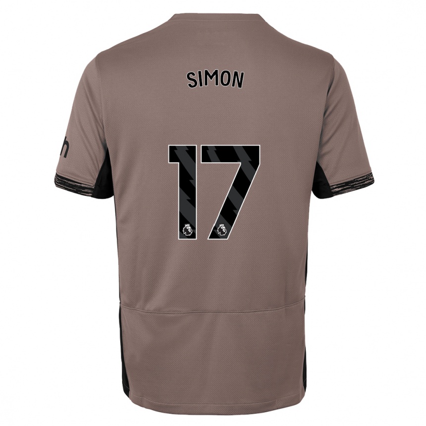 Herren Fußball Kyah Simon #17 Dunkelbeige Ausweichtrikot Trikot 2023/24 T-Shirt Luxemburg