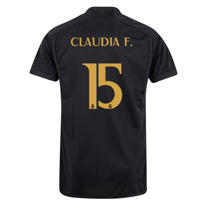 Herren Fußball Claudia Florentino #15 Schwarz Ausweichtrikot Trikot 2023/24 T-Shirt Luxemburg