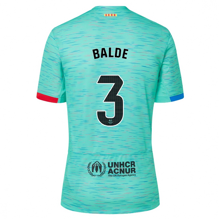 Herren Fußball Alejandro Balde #3 Helles Aqua Ausweichtrikot Trikot 2023/24 T-Shirt Luxemburg