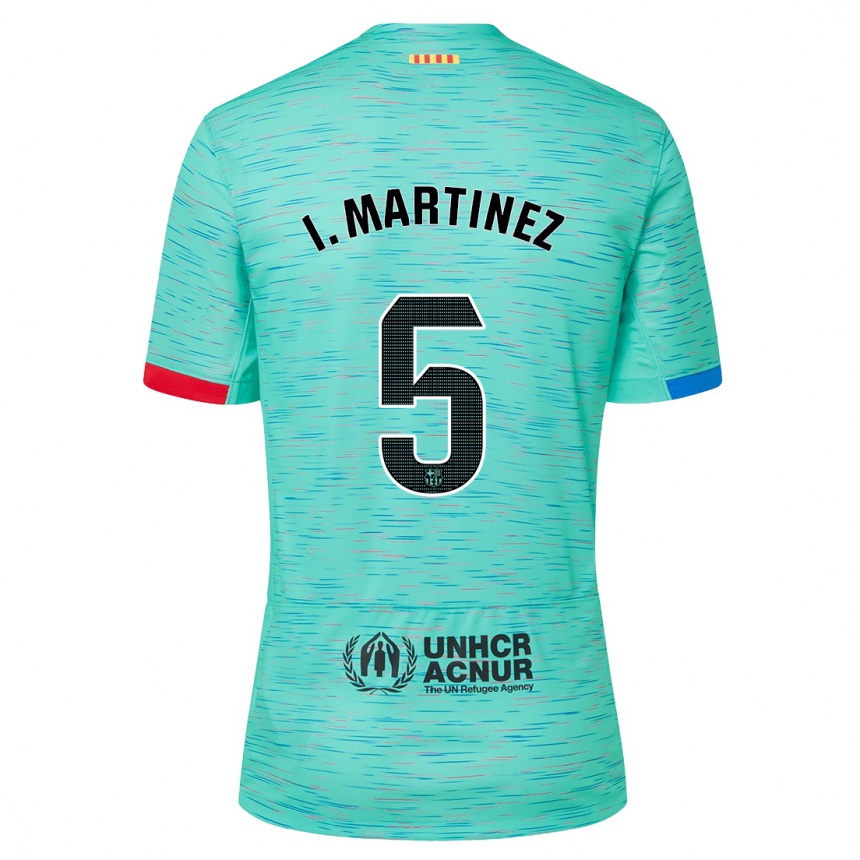 Herren Fußball Iñigo Martínez #5 Helles Aqua Ausweichtrikot Trikot 2023/24 T-Shirt Luxemburg