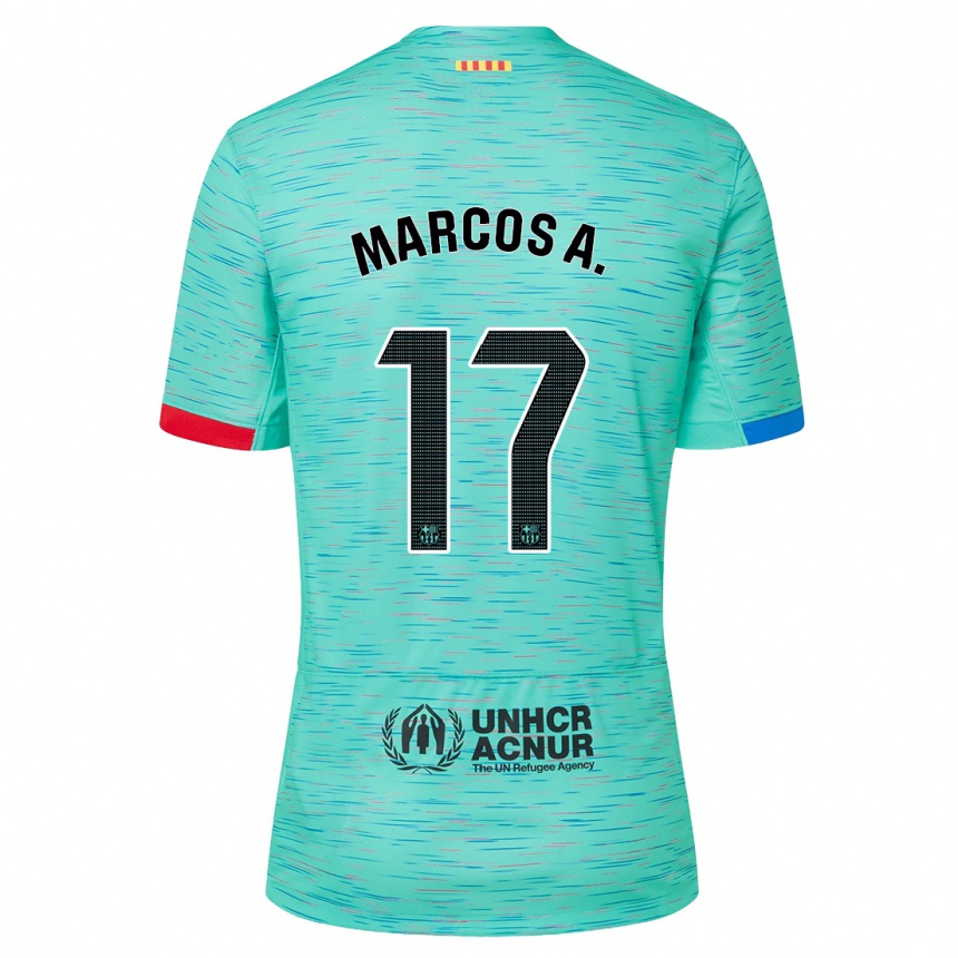 Herren Fußball Marcos Alonso #17 Helles Aqua Ausweichtrikot Trikot 2023/24 T-Shirt Luxemburg