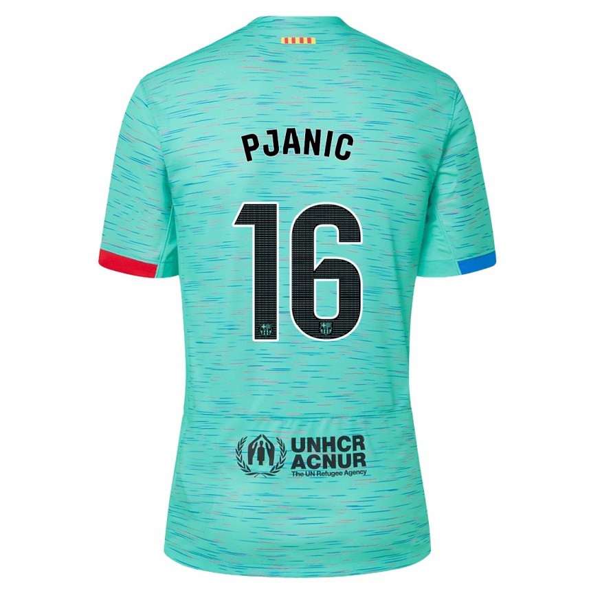 Herren Fußball Miralem Pjanic #16 Helles Aqua Ausweichtrikot Trikot 2023/24 T-Shirt Luxemburg