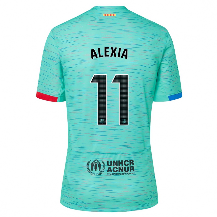 Herren Fußball Alexia Putellas #11 Helles Aqua Ausweichtrikot Trikot 2023/24 T-Shirt Luxemburg