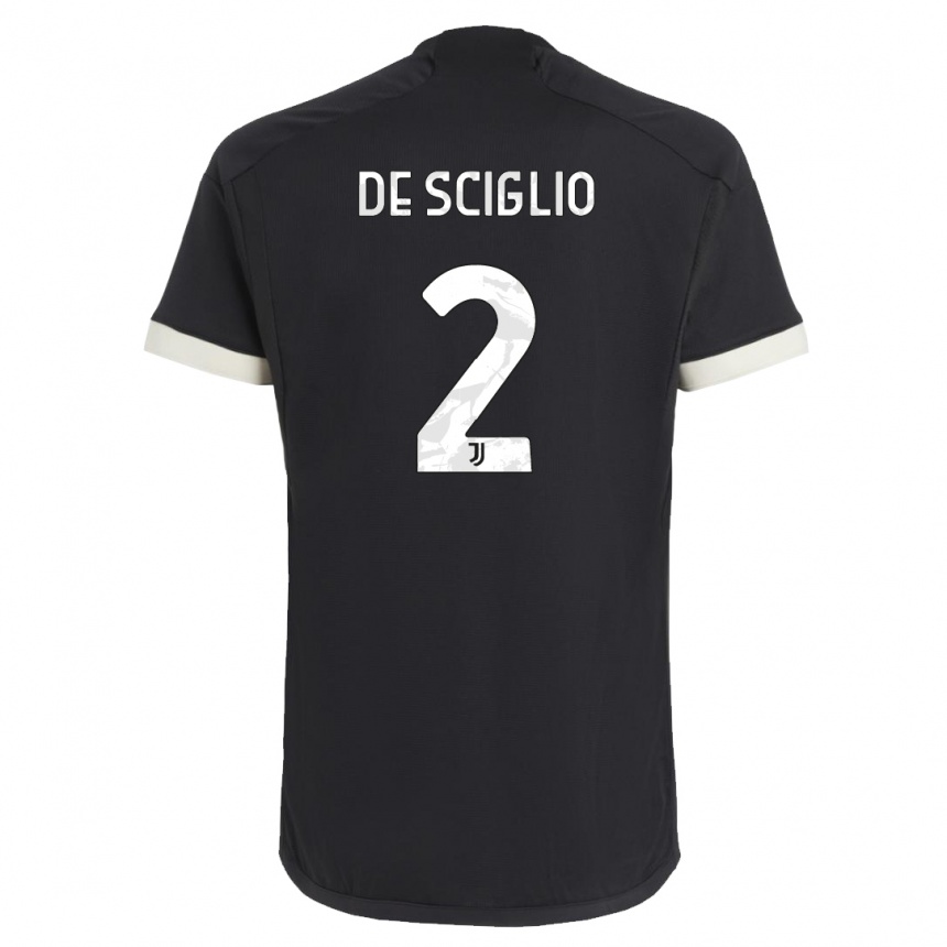 Herren Fußball Mattia De Sciglio #2 Schwarz Ausweichtrikot Trikot 2023/24 T-Shirt Luxemburg