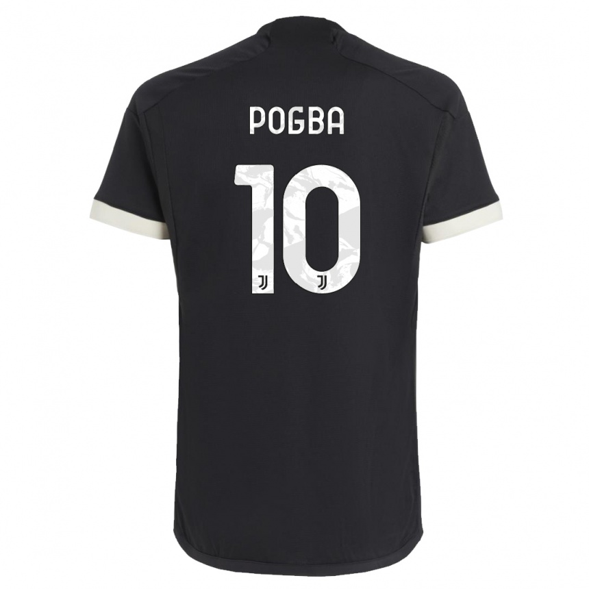 Herren Fußball Paul Pogba #10 Schwarz Ausweichtrikot Trikot 2023/24 T-Shirt Luxemburg