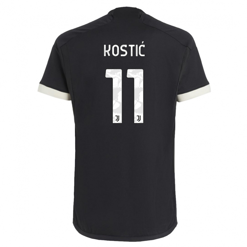 Herren Fußball Filip Kostic #11 Schwarz Ausweichtrikot Trikot 2023/24 T-Shirt Luxemburg