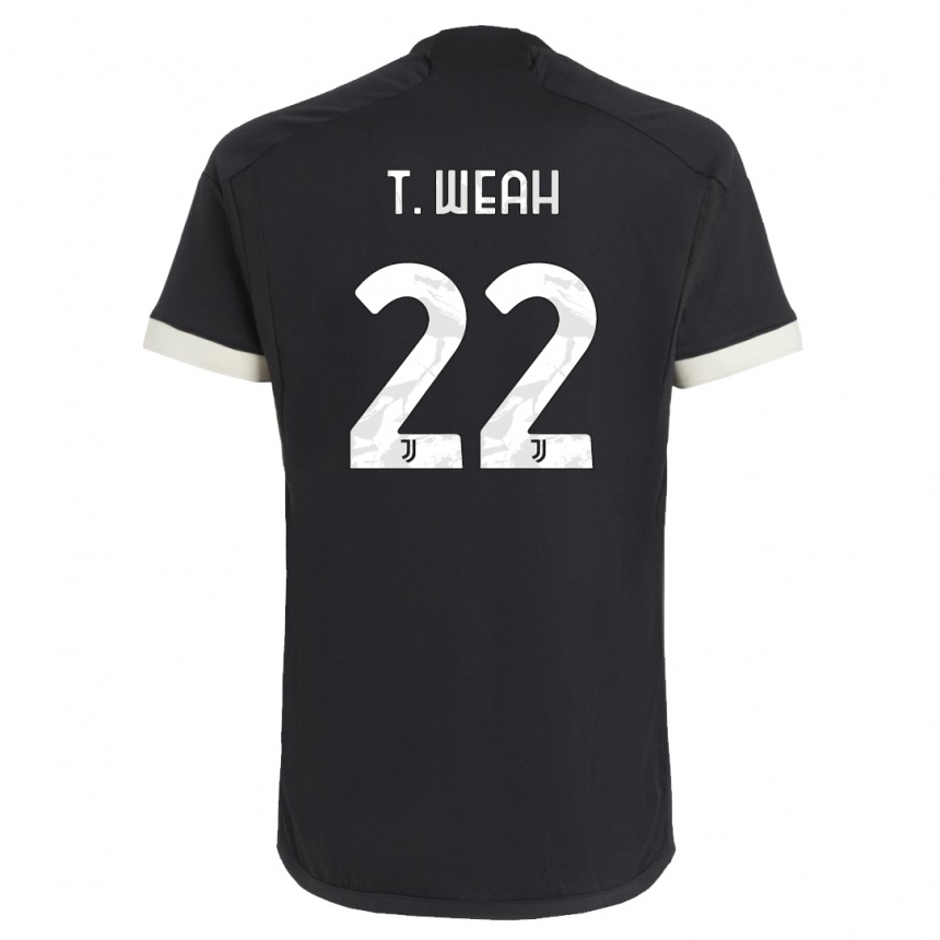 Herren Fußball Timothy Weah #22 Schwarz Ausweichtrikot Trikot 2023/24 T-Shirt Luxemburg