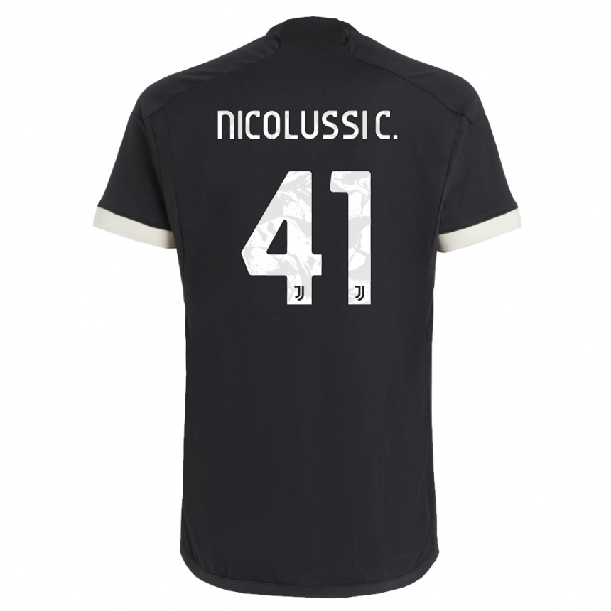 Herren Fußball Hans Nicolussi Caviglia #41 Schwarz Ausweichtrikot Trikot 2023/24 T-Shirt Luxemburg