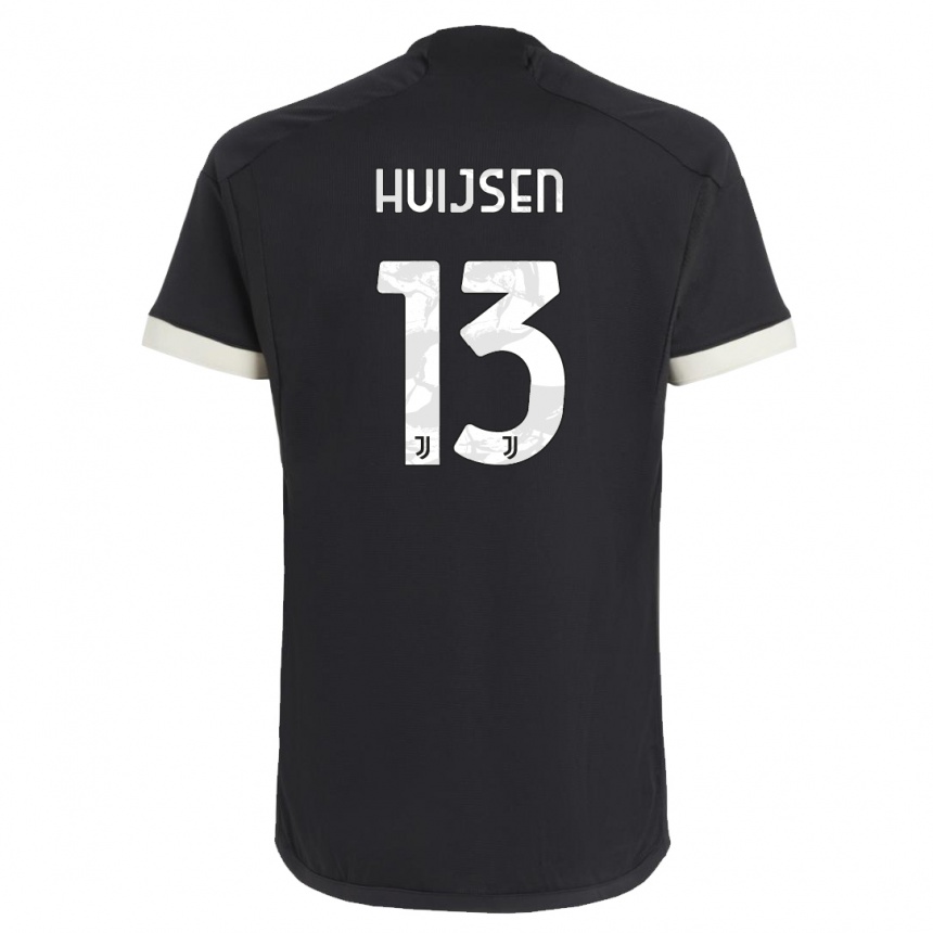 Herren Fußball Dean Huijsen #13 Schwarz Ausweichtrikot Trikot 2023/24 T-Shirt Luxemburg