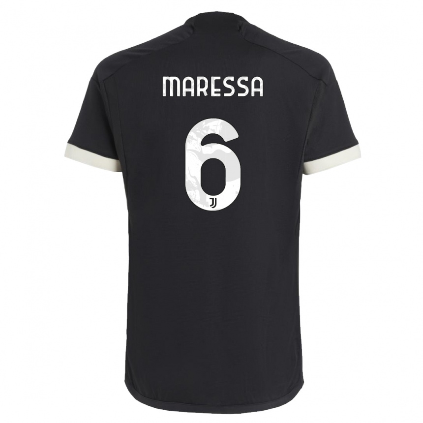 Herren Fußball Tommaso Maressa #6 Schwarz Ausweichtrikot Trikot 2023/24 T-Shirt Luxemburg