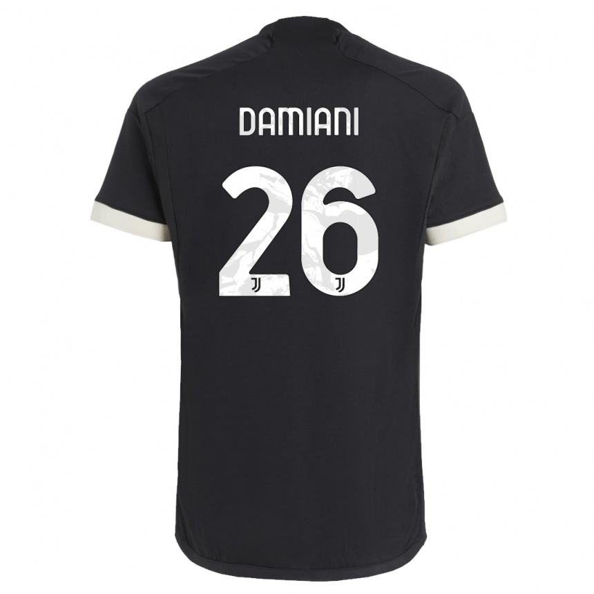 Herren Fußball Samuele Damiani #26 Schwarz Ausweichtrikot Trikot 2023/24 T-Shirt Luxemburg