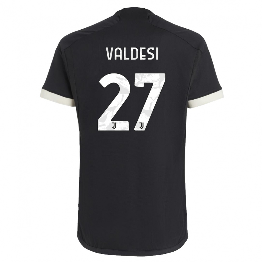 Herren Fußball Andrea Valdesi #27 Schwarz Ausweichtrikot Trikot 2023/24 T-Shirt Luxemburg