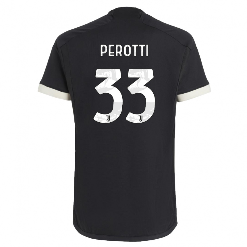 Herren Fußball Clemente Perotti #33 Schwarz Ausweichtrikot Trikot 2023/24 T-Shirt Luxemburg