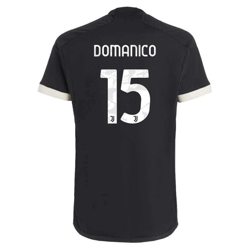 Herren Fußball Saverio Domanico #15 Schwarz Ausweichtrikot Trikot 2023/24 T-Shirt Luxemburg