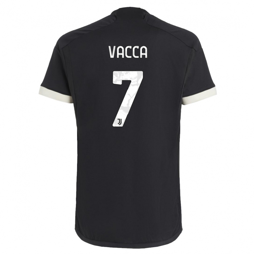 Herren Fußball Alessio Vacca #7 Schwarz Ausweichtrikot Trikot 2023/24 T-Shirt Luxemburg