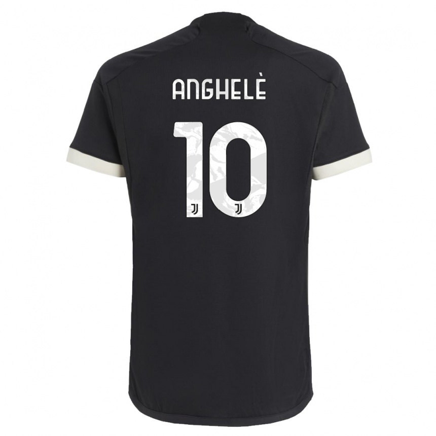 Herren Fußball Lorenzo Anghelè #10 Schwarz Ausweichtrikot Trikot 2023/24 T-Shirt Luxemburg