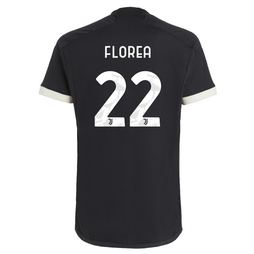 Herren Fußball Andrei Florea #22 Schwarz Ausweichtrikot Trikot 2023/24 T-Shirt Luxemburg