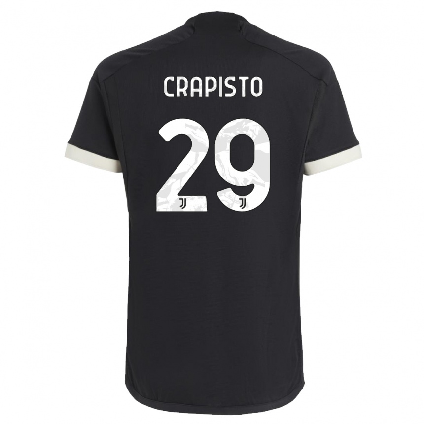 Herren Fußball Francesco Crapisto #29 Schwarz Ausweichtrikot Trikot 2023/24 T-Shirt Luxemburg