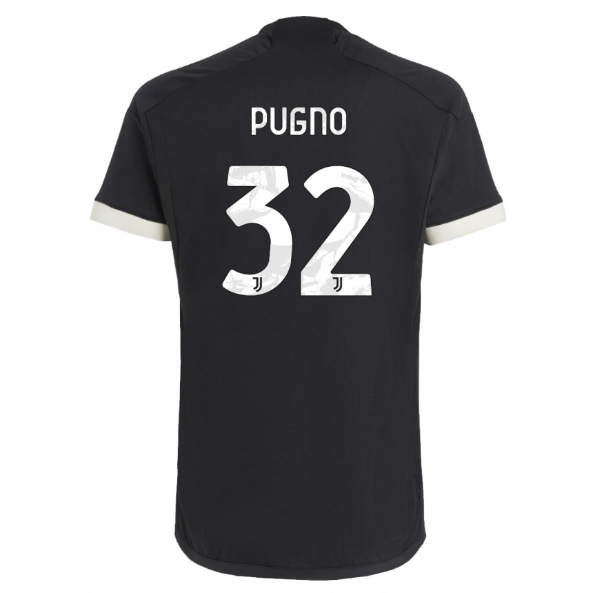 Herren Fußball Diego Pugno #32 Schwarz Ausweichtrikot Trikot 2023/24 T-Shirt Luxemburg