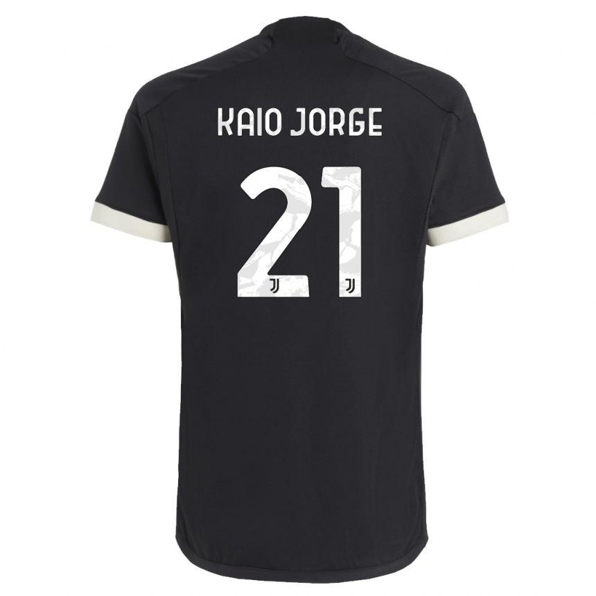 Herren Fußball Kaio Jorge #21 Schwarz Ausweichtrikot Trikot 2023/24 T-Shirt Luxemburg
