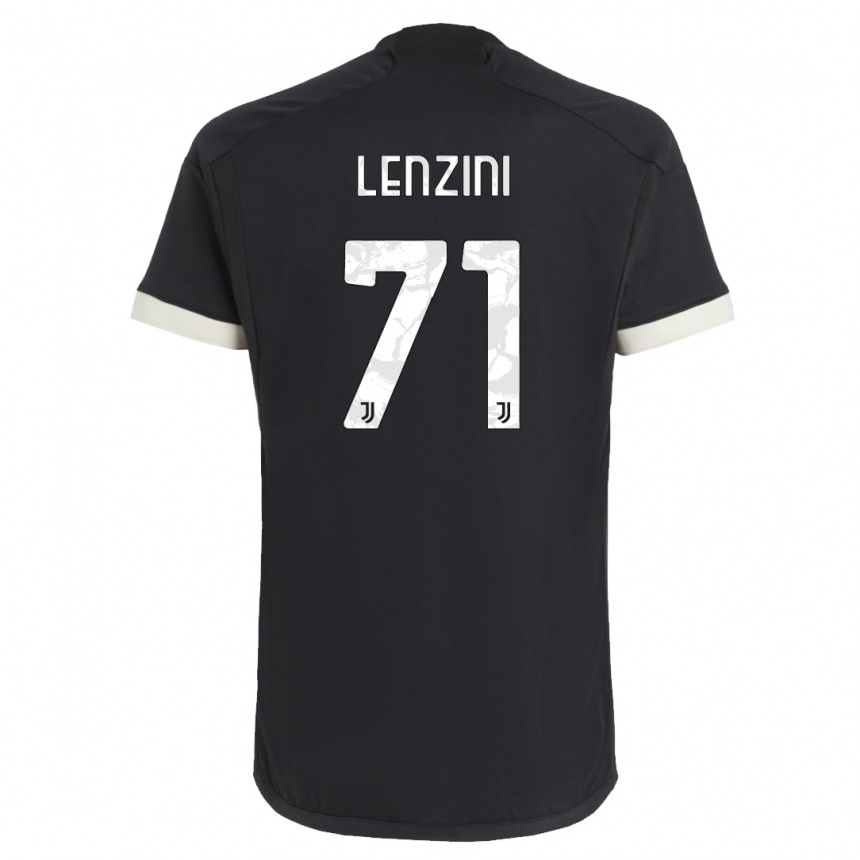 Herren Fußball Martina Lenzini #71 Schwarz Ausweichtrikot Trikot 2023/24 T-Shirt Luxemburg