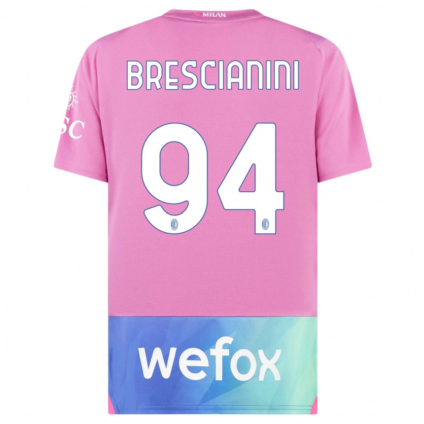 Herren Fußball Marco Brescianini #94 Pink Lila Ausweichtrikot Trikot 2023/24 T-Shirt Luxemburg