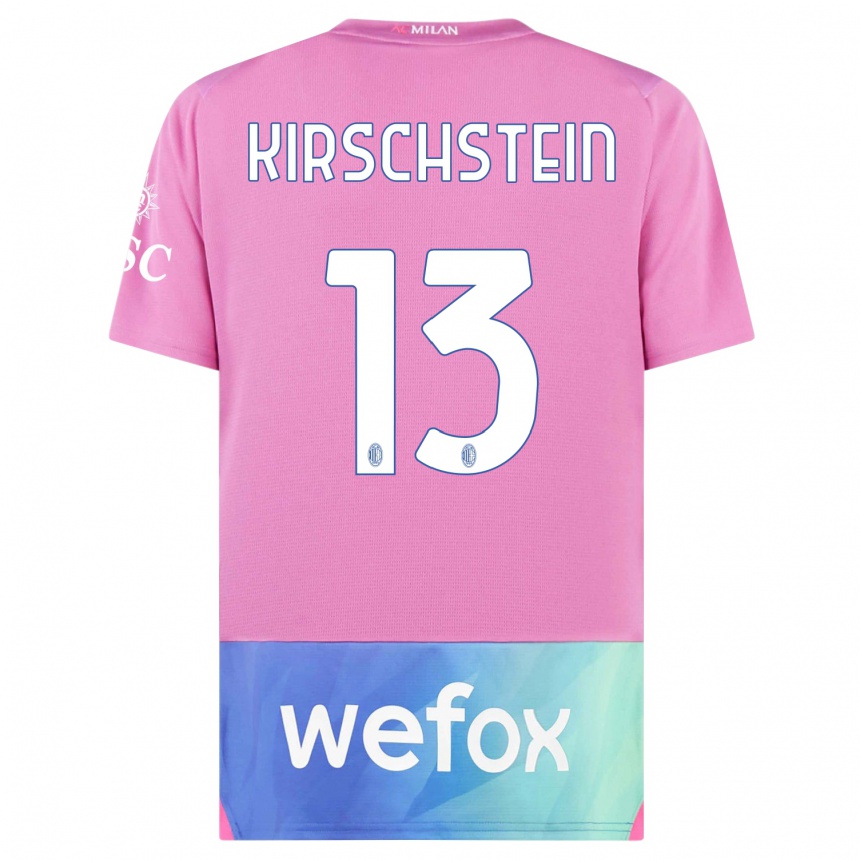 Herren Fußball Merle Kirschstein #13 Pink Lila Ausweichtrikot Trikot 2023/24 T-Shirt Luxemburg