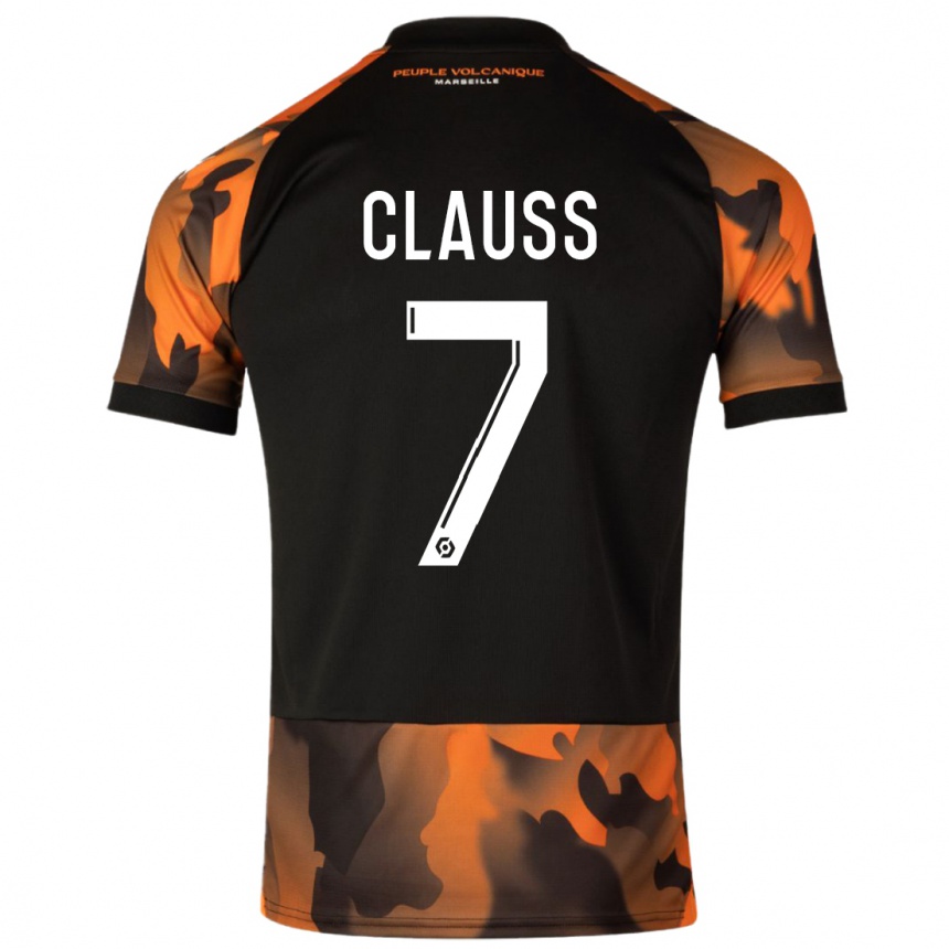 Herren Fußball Jonathan Clauss #7 Schwarzorange Ausweichtrikot Trikot 2023/24 T-Shirt Luxemburg