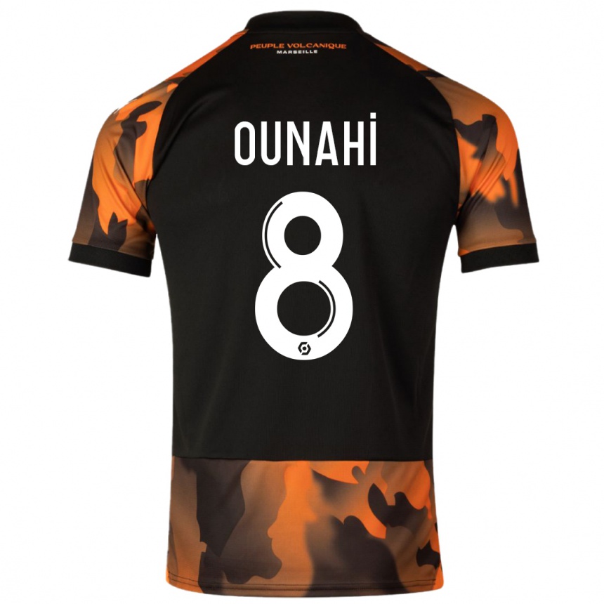 Herren Fußball Azzedine Ounahi #8 Schwarzorange Ausweichtrikot Trikot 2023/24 T-Shirt Luxemburg