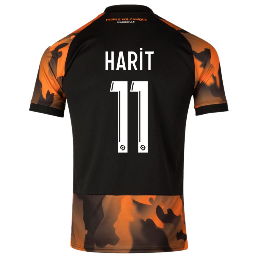 Herren Fußball Amine Harit #11 Schwarzorange Ausweichtrikot Trikot 2023/24 T-Shirt Luxemburg