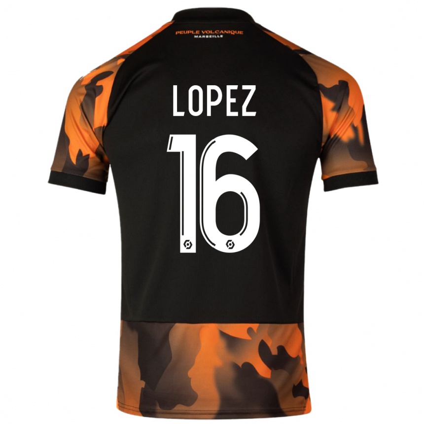 Herren Fußball Pau Lopez #16 Schwarzorange Ausweichtrikot Trikot 2023/24 T-Shirt Luxemburg